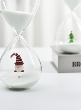 创意30分钟圣诞沙漏计时器动物造型家居摆件生日毕业礼物送男女