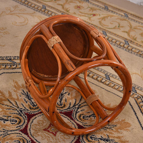 真藤椅古凳茶椅中式单人阳台休闲藤椅子品茶矮凳鼓凳印尼藤跳舞凳