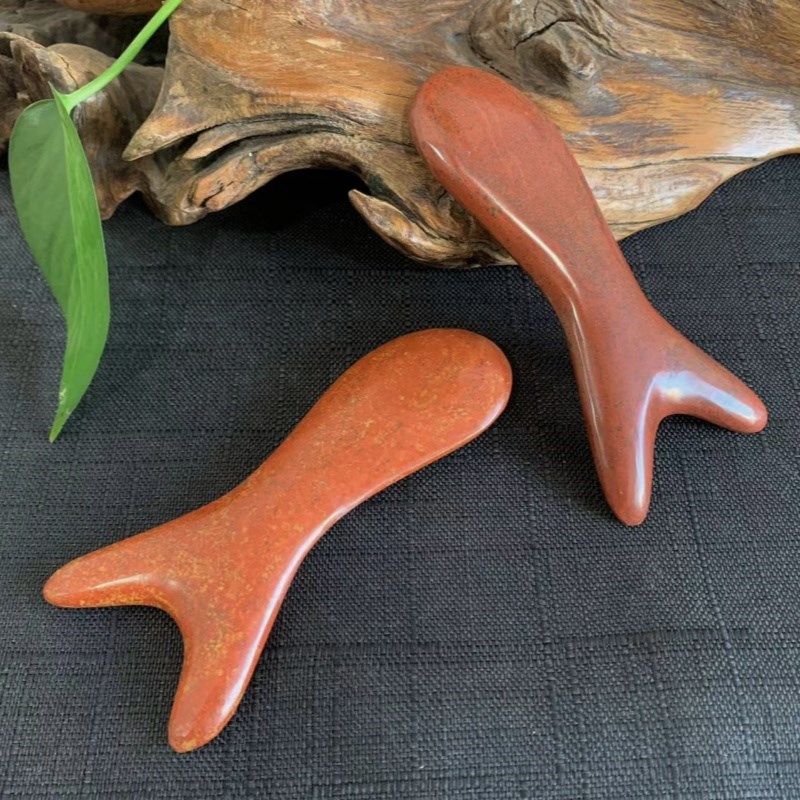 红砭石拨筋棒砭石鱼天然泗滨砭石面部眼部拨筋全身通用刮痧板老师