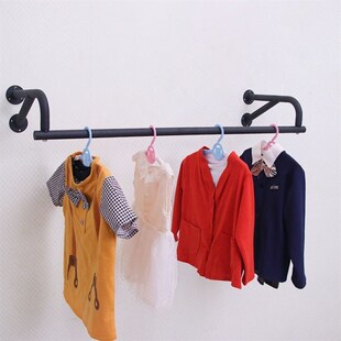 铁艺服装店衣架展示架上墙侧挂女装童装货架壁挂衣服架子墙上衣架