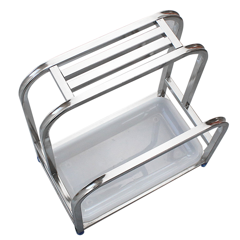 加厚不锈钢刀架菜板案板架台面菜墩刀架一体收纳置物双砧板锅盖架