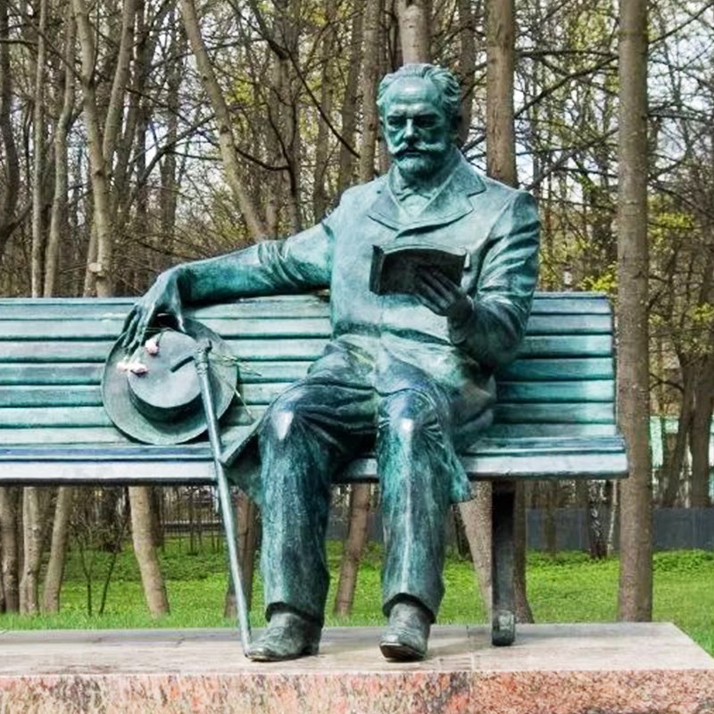 定制大型广场园林景观铜像玻璃钢仿铜西方人物塑像庭院艺术摆件品