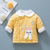 婴儿衣服夹棉内胆春装 外套棉服宝宝保暖新生上衣秋冬薄棉单件棉衣