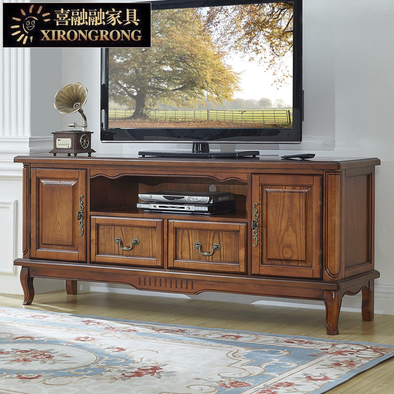 美式实木电视柜卧室影视柜简约欧式客厅地柜中小户型高款储物收纳,住宅家具,电视柜,淘宝优惠券,粉丝福利购,淘宝优惠卷