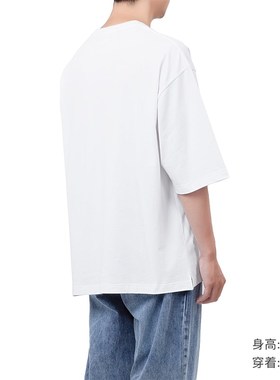 IDLT 超宽松大廓形落肩 重磅 全棉短袖T恤 加大码 TEE 白色  男女