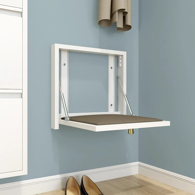 家用门口换鞋凳入户壁挂式超薄折叠椅穿鞋凳进门凳隐形玄关椅