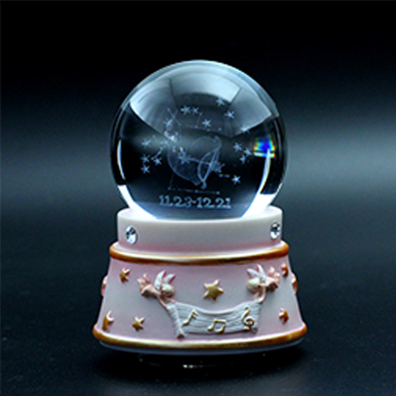 十二星座天秤座专属水晶球音乐盒小摆件夜光送女生女友走心的礼物
