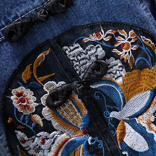 女童牛仔外套春秋季2024新款中国风刺绣儿童春装宝宝薄款洋气上衣