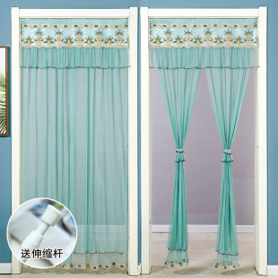 门帘防蚊卧室蕾丝沙帘厨房卫生间装饰帘子魔术贴免打孔隔断帘