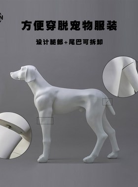 狗摆件玻璃钢雕塑大号宠物橱窗装饰衣服胸背防护展示架道具狗模特