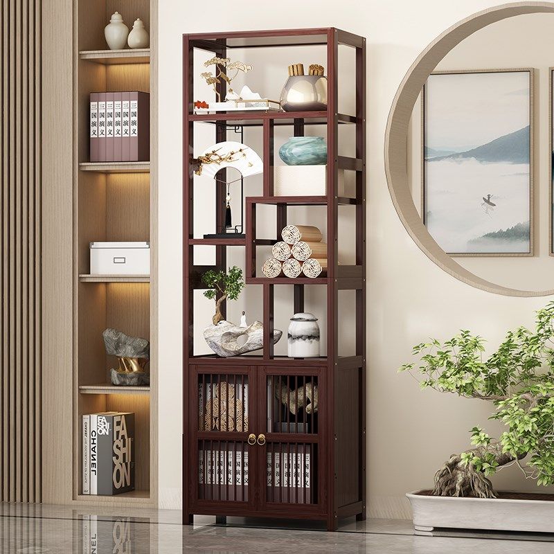 博古架实木新中式茶柜多宝阁收纳置物架展示柜客厅茶叶茶具摆放架