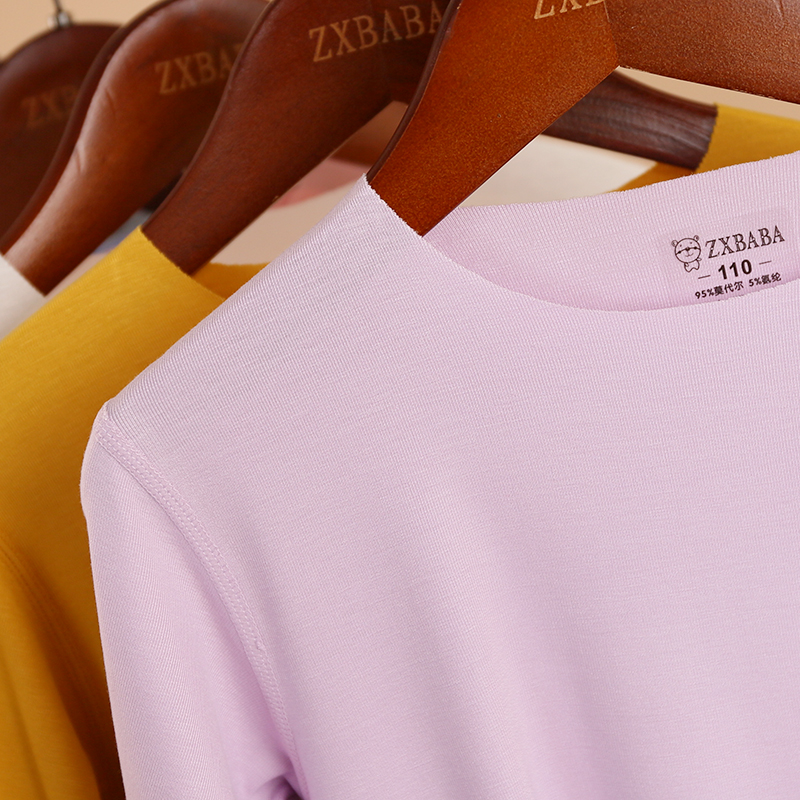 儿童薄款无痕打底衫T恤春夏童装男女童圆领长袖秋衣中大童睡衣