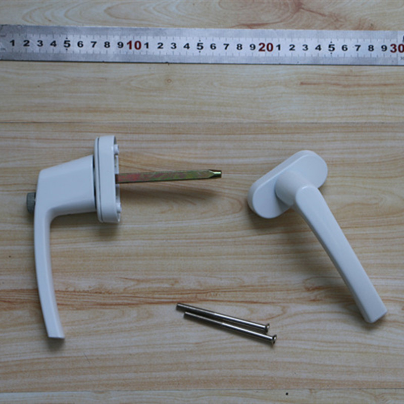 铝合金加厚全实心塑钢门锁 对穿门把手带保险 双面平开门传动把手