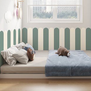 PVC加厚自粘儿童房软装 饰床围墙围挡软包 墙贴防水防污防撞美化装