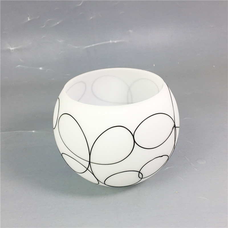 灯罩配件e27螺口吊灯壁灯台灯灯罩配件米白茶色灯罩外壳磨砂玻璃