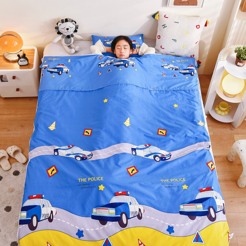 纯棉儿童宝宝睡袋秋冬款加厚中大童防踢蹬被子成人恒温四季通用春