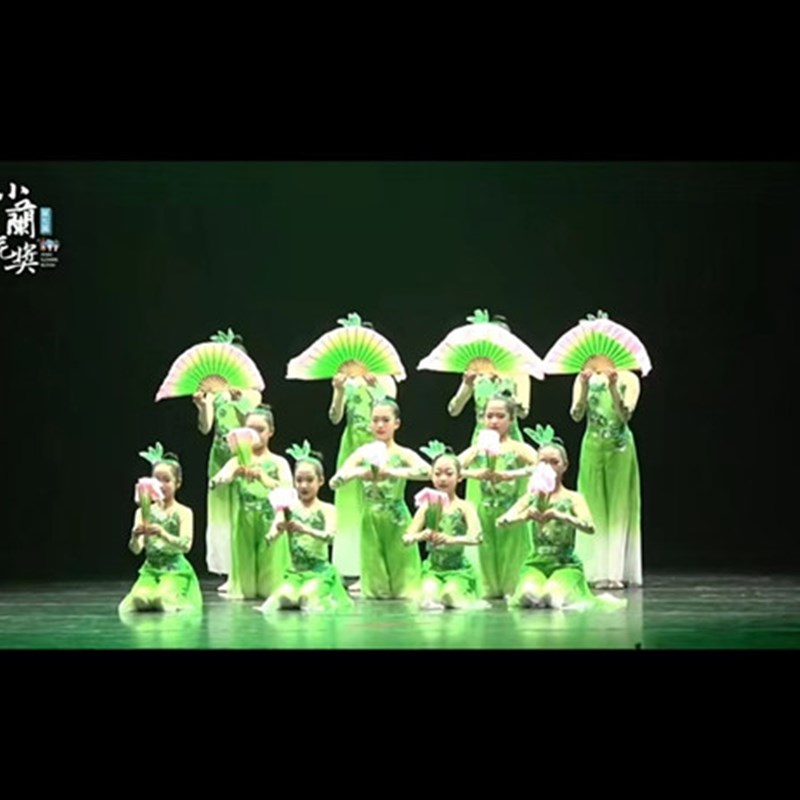 儿童茉莉花开古典舞演出服女童秧歌服飘逸扇子伞舞民族舞蹈服新款