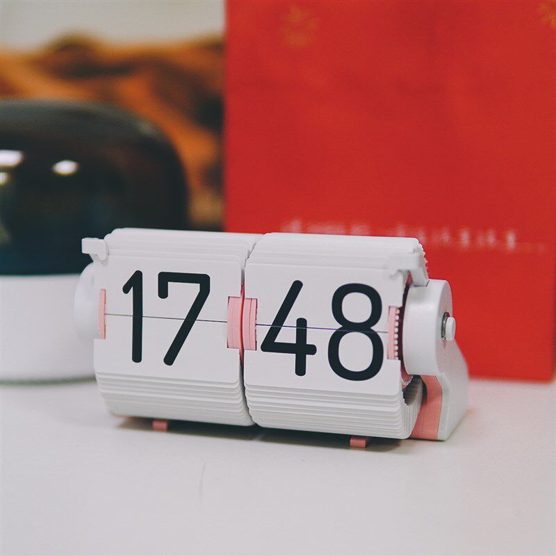 物有引力 自动翻页时钟 桌面床头闹钟机械计时器充电台钟多功能