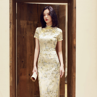 连衣裙中国风复古长款 改良旗袍裙夏季 日常新式 少女时尚 优雅 年轻款