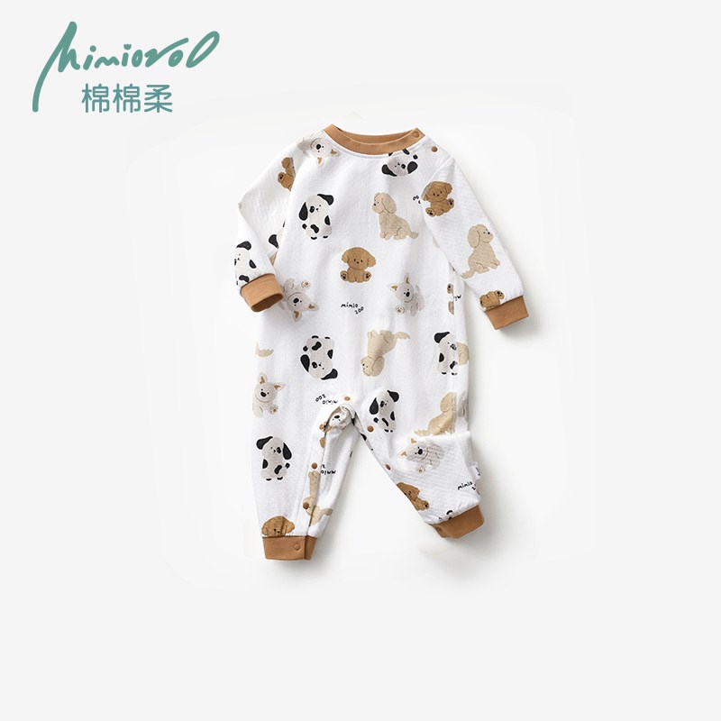 宝宝连体衣儿童睡衣春秋款纯棉秋季长袖男童防着凉睡袋女童家居服