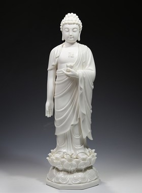 15吋立莲阿弥陀佛像释迦牟尼家用供奉陶瓷佛像摆件有西方三圣站像