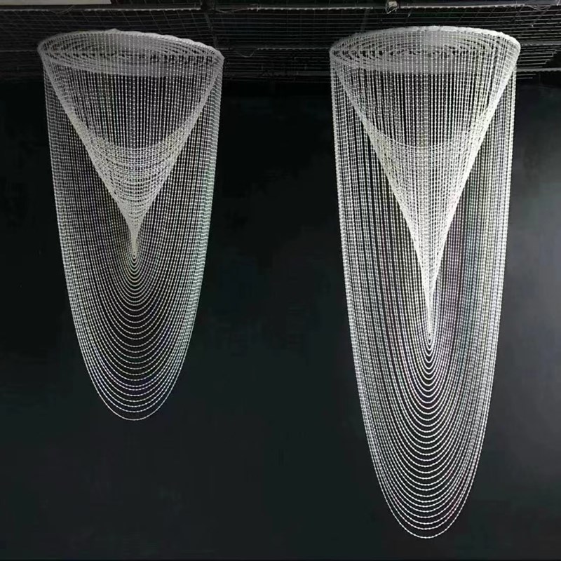 铁艺兰舟圆环压克力水晶韩式珠帘欧式酒店婚礼堂悬吊式天花板珠炼