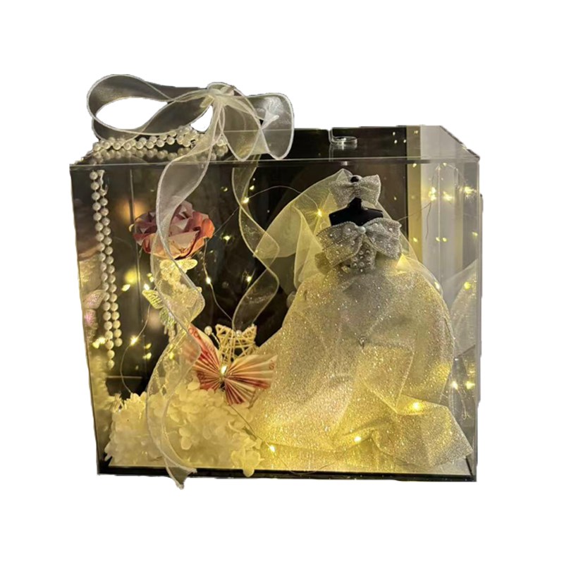 创意帆船摩天轮亚克力礼盒鲜花束插花盒礼物礼品有钱花包装盒空盒
