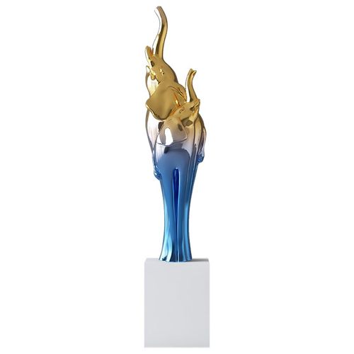 轻奢大象客厅雕塑落地灯摆件入户玄关电视柜旁楼梯下高级感装饰品