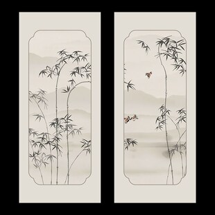 中式推拉门衣柜贴纸柜子柜门翻新改造玻璃移门自粘贴膜遮丑装饰画