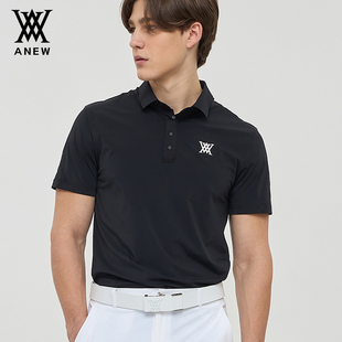 春夏高尔夫男女户外运动速干短袖 ANEWGOLF硅胶LOGO冰丝质感polo衫