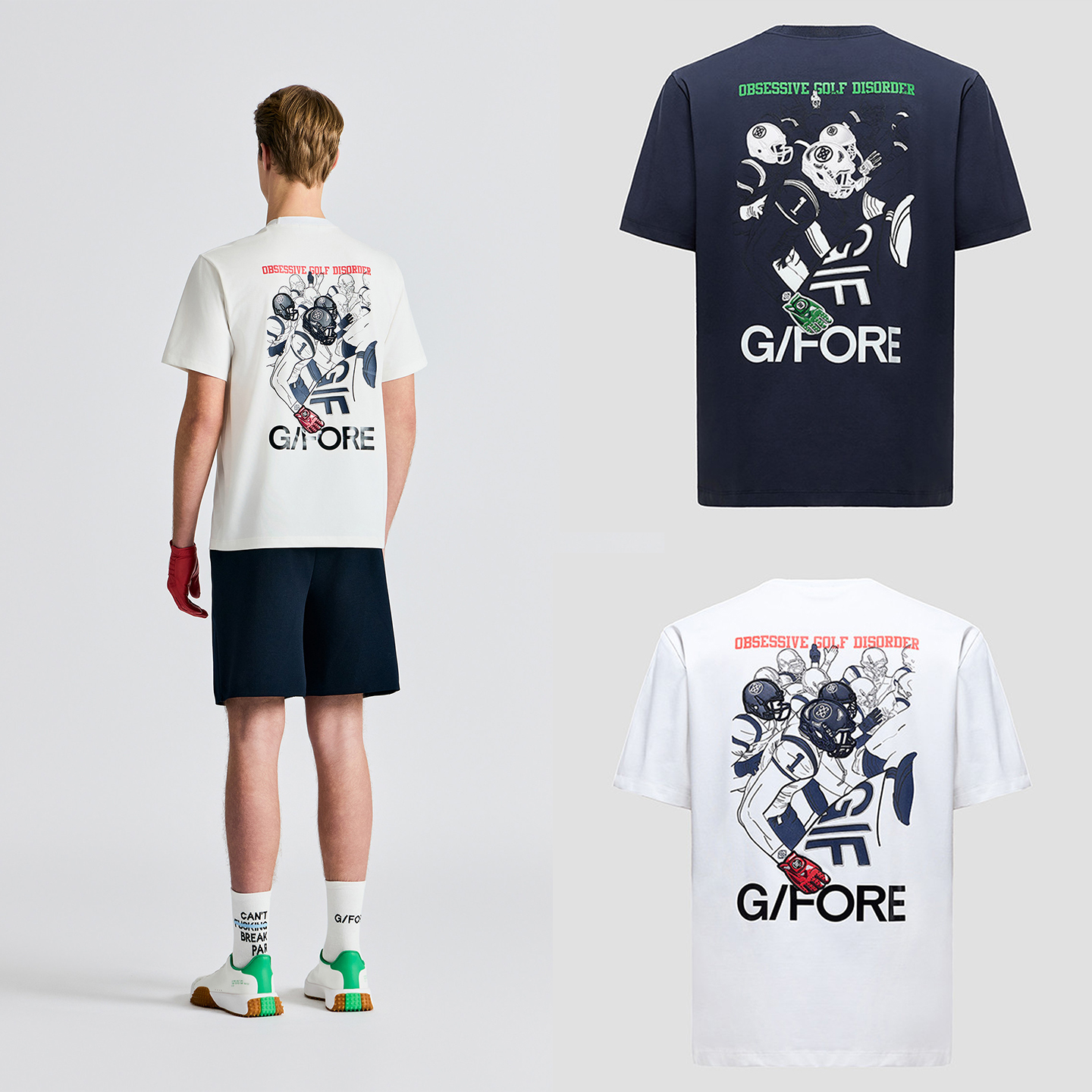 25SSG4T高尔夫纯棉圆领短袖T恤球衣户外男女同款透气运动训练上衣