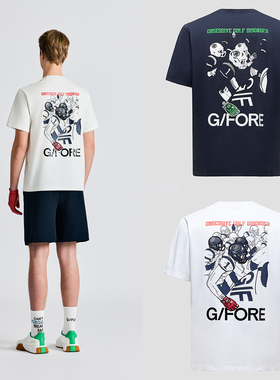 25SSG4T高尔夫纯棉圆领短袖T恤球衣户外男女同款透气运动训练上衣