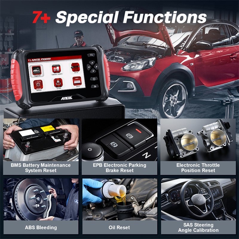 ANCEL FX8000汽车全系统诊断工具OBD2扫描仪ABS EPB SAS 机油复位