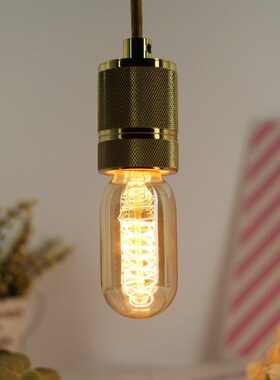 跨境四个一盒T45上下丝螺旋金色茶色220V110V40W仿古灯复古灯泡