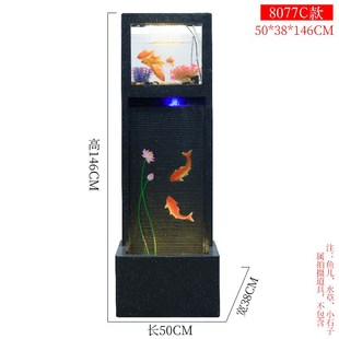 欧式鱼缸流水招财家用荷花喷泉摆件客厅办公室内家居装饰开业礼品