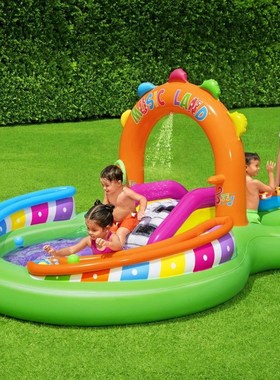 Bestway53117 新款音乐岛戏水乐园 儿童戏水池 家庭充气游泳池