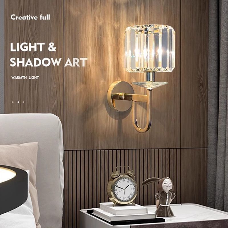 轻奢水晶壁灯卧室客厅床头灯后现代简约欧式墙上过道灯背景墙壁灯,家装灯饰光源,壁灯,淘宝优惠券,粉丝福利购,淘宝优惠卷