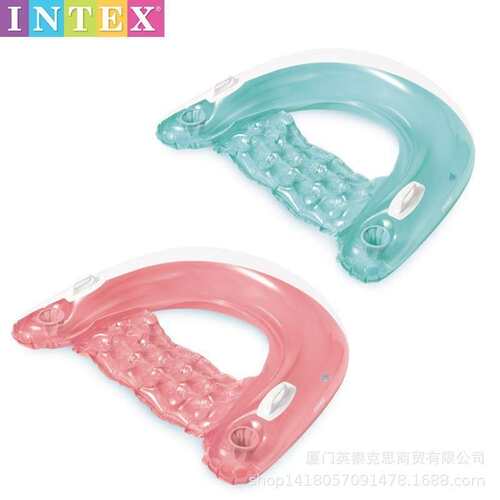 intex 58859 扶手靠背躺椅成人充气水上戏水游泳玩具浮排
