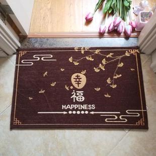 咖啡色地垫客厅入户门厅毯布艺提花门垫卧室地毯新房进门脚垫机洗