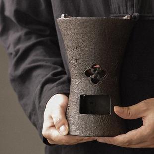 手工铸铁碳炉凉炉茶室家用明火煮茶炉煮茶器 一心思贤围炉煮茶日式