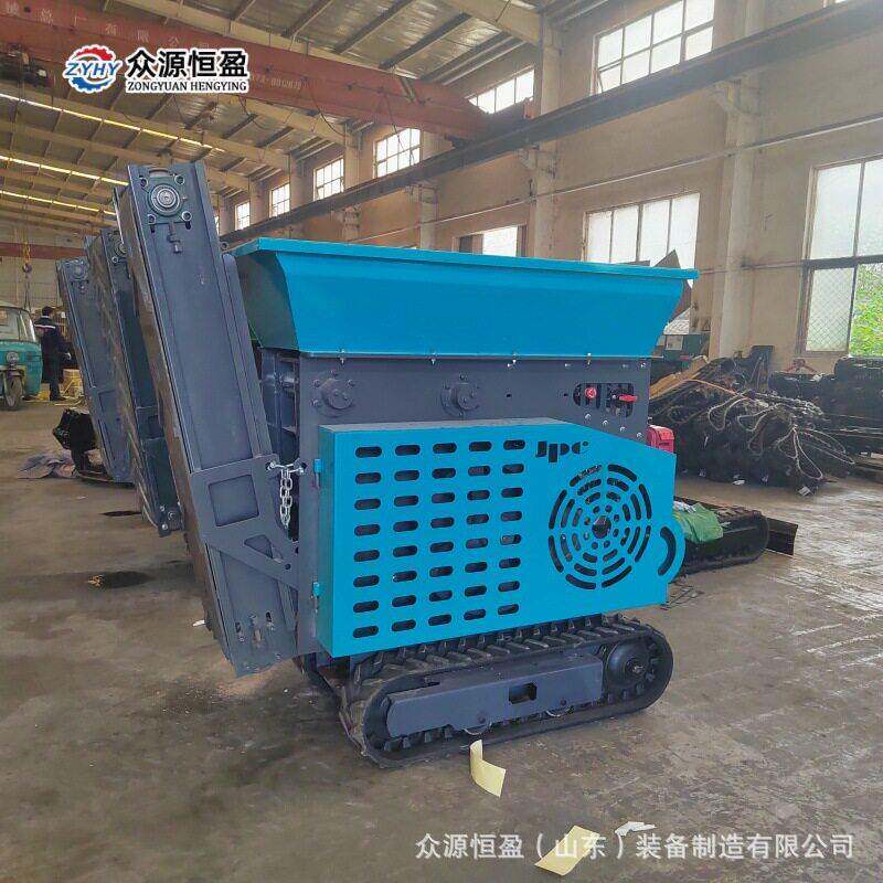 履带石头粉碎机出口欧美鄂式鹅卵石破碎机矿山建筑垃圾粉碎机