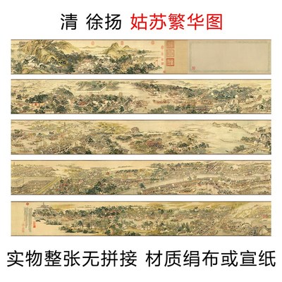 国画 清 徐扬 姑苏繁华图 盛世滋生图 人物字画宣纸绢X布 微喷书