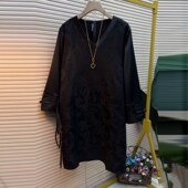 复古高级感胖MM大码 时尚 女装 中式 春季 新款 洋气P百搭遮肉款 上衣大