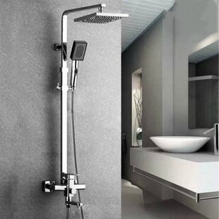 黄铜四方增压花洒套装 浴室淋浴z升降花洒套装 洁具卫浴水龙头厂