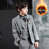 儿童西装 英伦风帅气男童礼服走秀花童小西服主持人演出服秋冬 套装