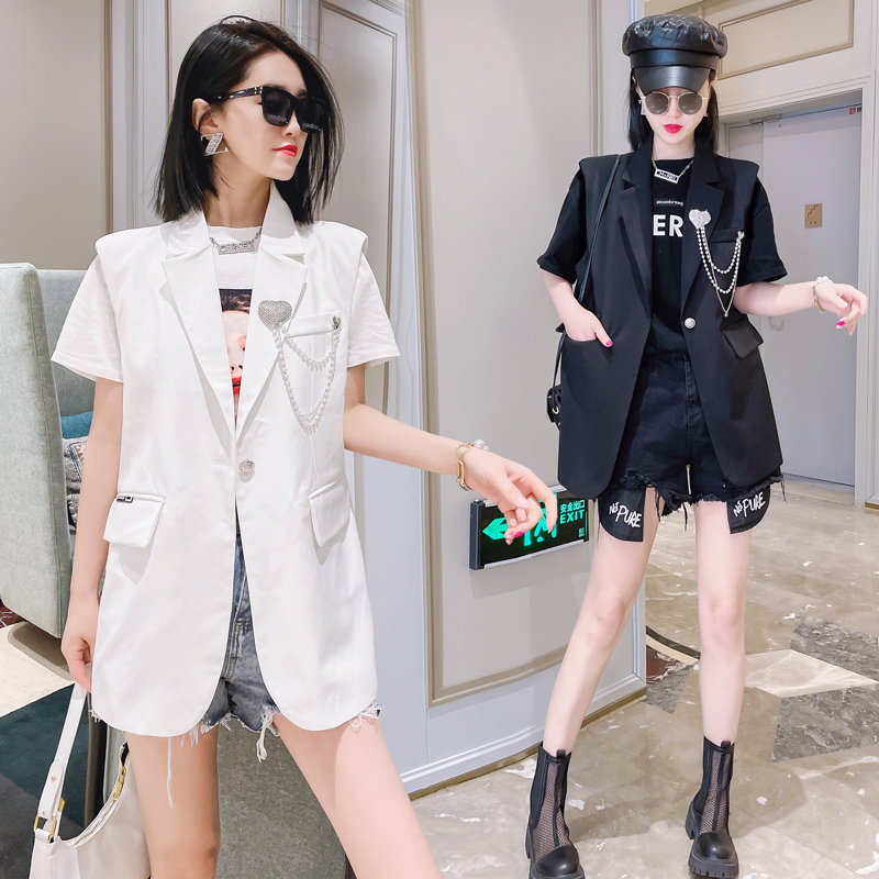 2021新款西服马甲女式西装外套马夹F短款外穿坎肩春秋宽松百搭时