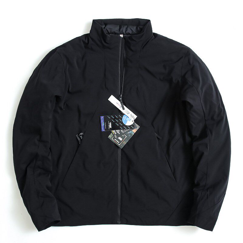 袅 男士立体拼接弯刀袖剪裁轻量化立领轻薄修身保暖棉衣外套28101