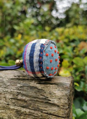 布缘记文艺项链 莲蓬香包土布挂件随身香囊端午节香薰手工礼物