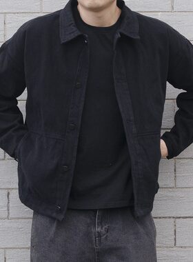 冬新款外套男春秋韩版潮流简约百搭工装夹克日系复古男装秋装上衣