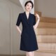 职业连衣裙女短袖 领商务西裙气质柜员前台工作 西装 202q5夏季 新款